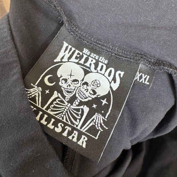 KILLSTAR Umbra Black White Printed Cat Night Sky Stretchy Goth Leggings XXL - Picture 5 of 11